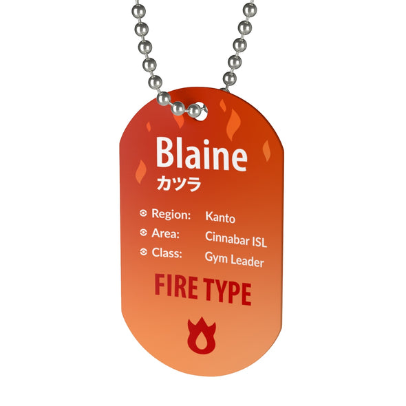 Blaine Gym Leader Pokemon Necklace