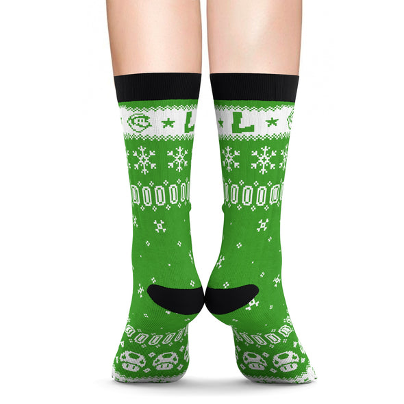 Luigi Christmas Socks Cushion Socks