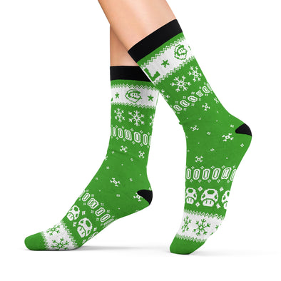 Luigi Christmas Socks Cushion Socks